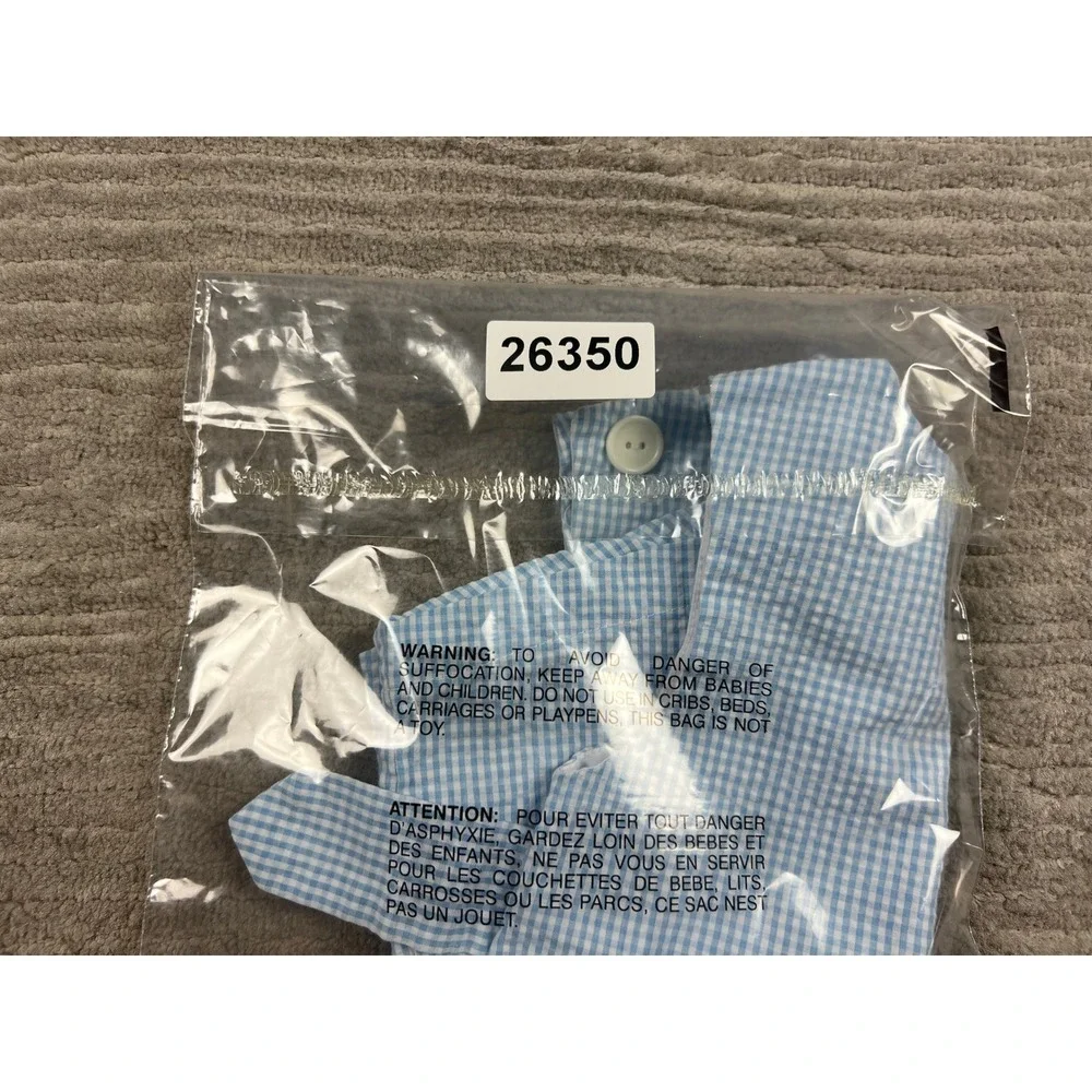Carter's Romper Boys 6/9M Blue Gingham‎ Nautical Sailboat Seersucker One Piece